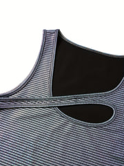 Asymmetrical Slim Top Casual Solid Sleeveless Top