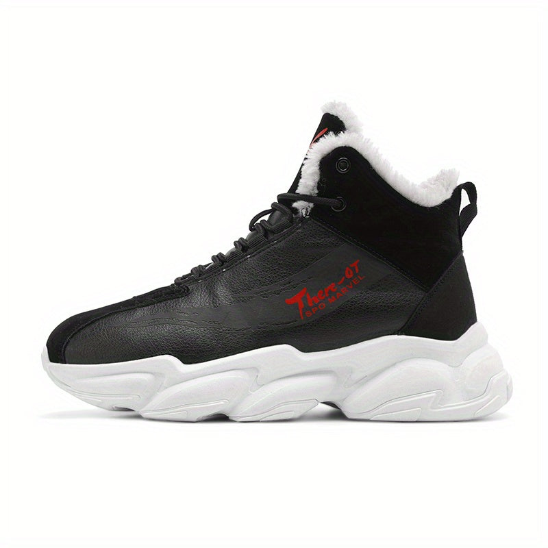 Men's Cozy Lace up Sneakers Warm Walking Shoes