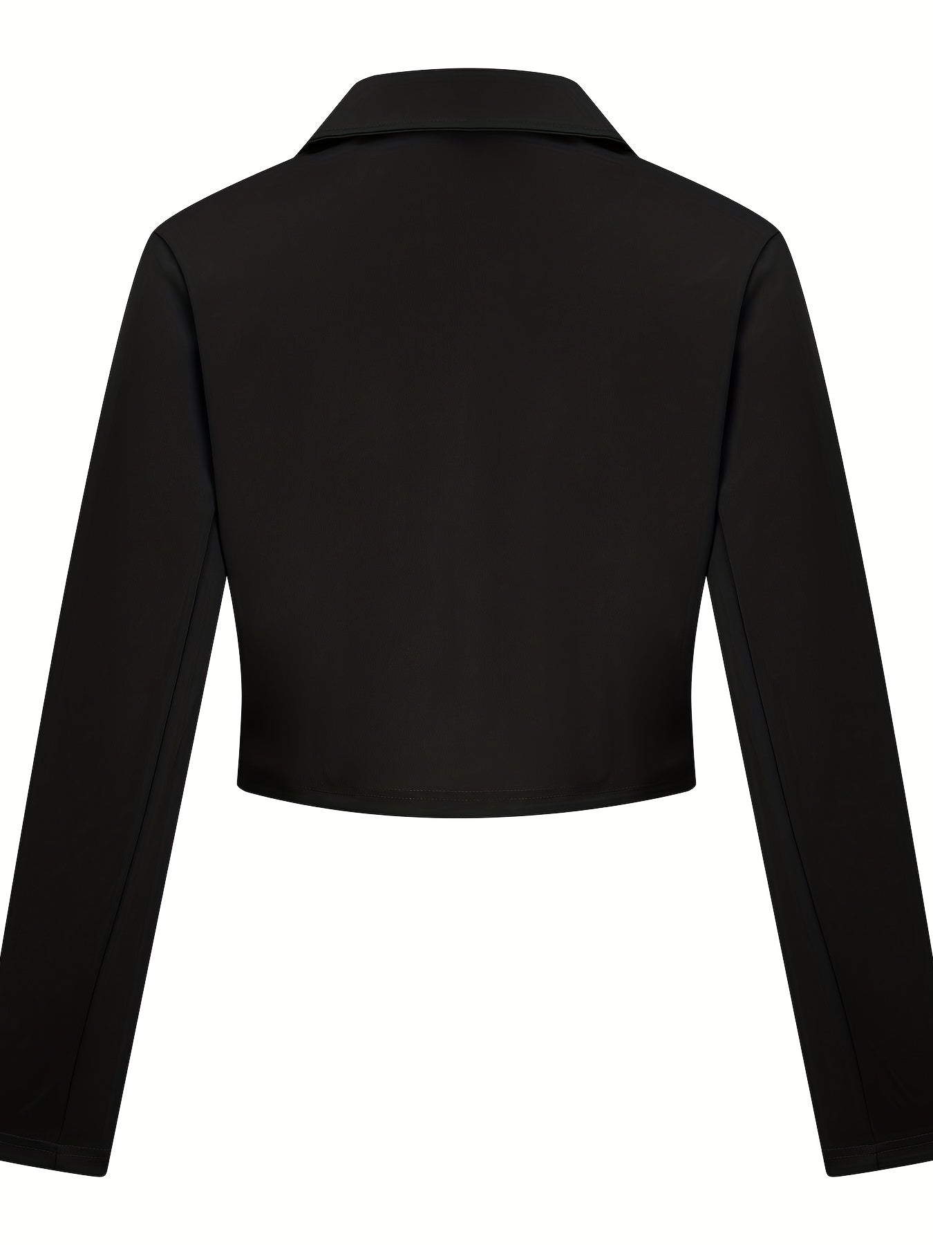 Single Button Lapel Neck Crop Blazer Casual Long Sleeve Blazer
