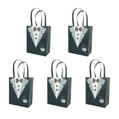 5pcs 3D Tuxedo Gift Bags for Groomsmen, Bachelor Party Favors