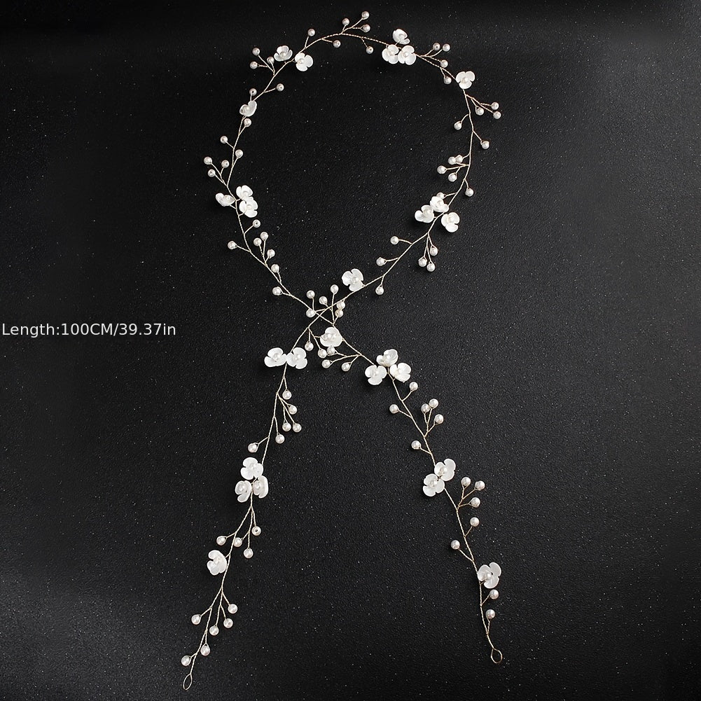 Pearl Bridal Hair Vine Headband Flower Hair Piece