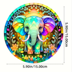 3D Elephant Stained Glass Ornament - Home Decor Gift