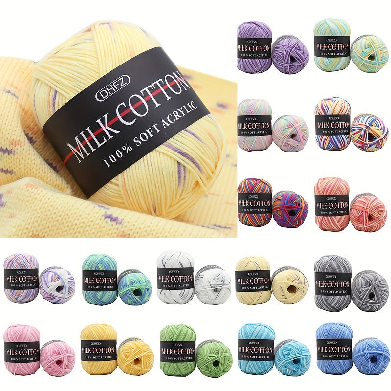 3 Strands Milk Cotton Wool Thread Dye Colored Jacquard Thick