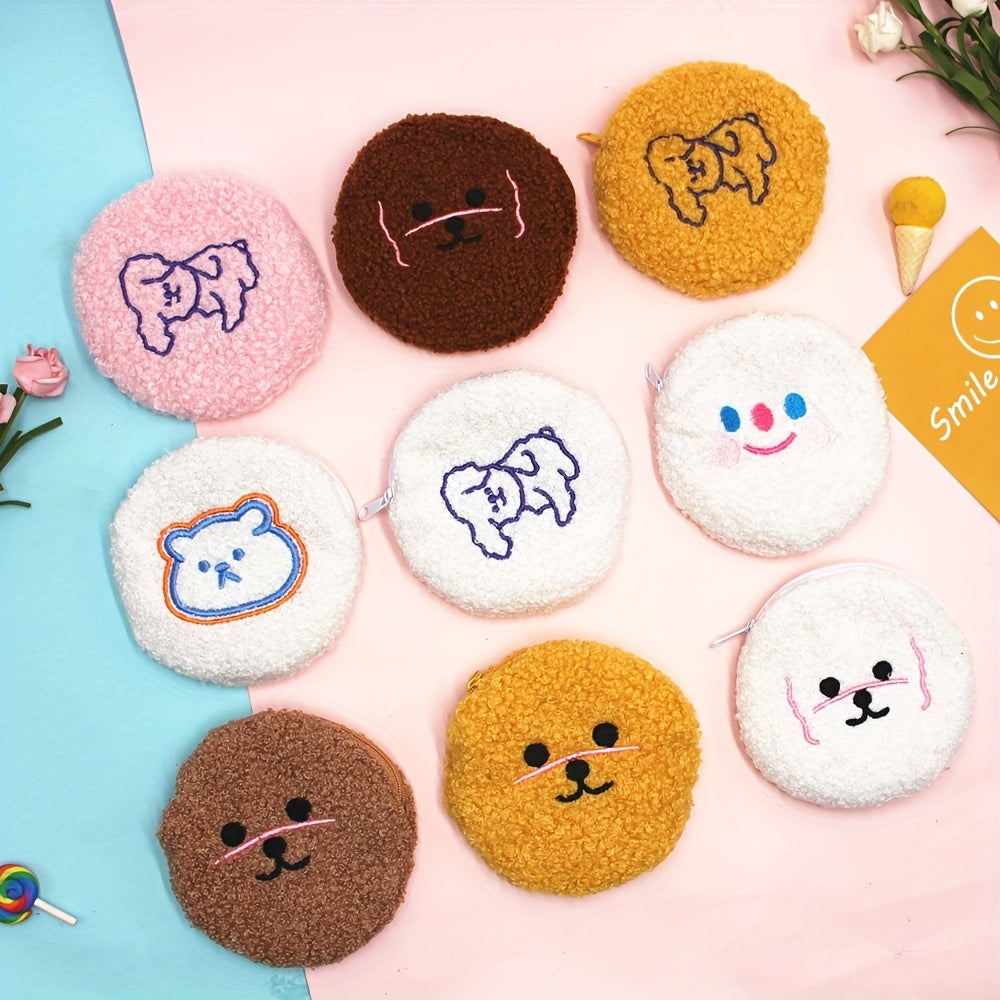 Fuzzy Plush Bag Coin Purse Wallet Earphone Data Cable Storage Key Bag