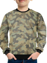 Kids Camo Printed Sweatshirt Long Sleeve Round Neck Pullover Top