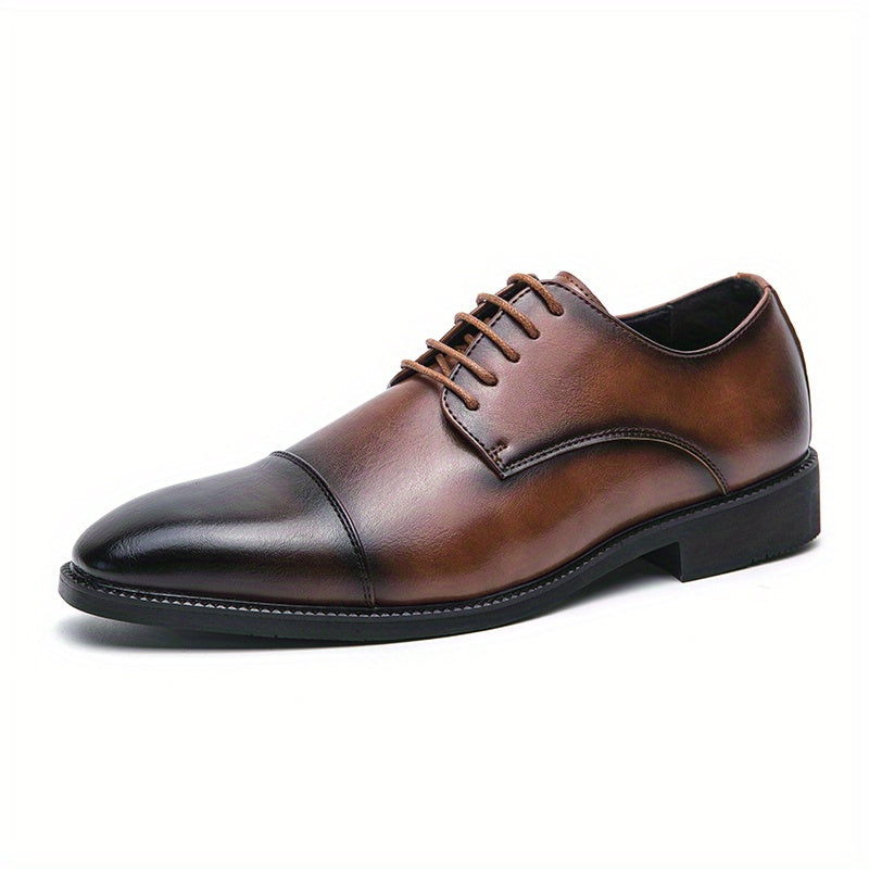 Men's Almond Toe Derby Shoes Lace up Front Business Formal Wedding