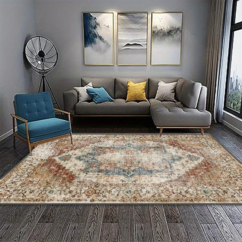 Boho Kitchen Rug Large Soft Vintage Rug Non-slip Backing