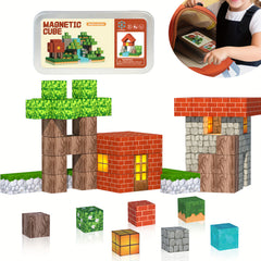 21pcs Build the World Magnetic Blocks Iron Box Travel Edition Rich Colors