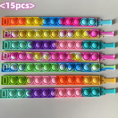Colorful Silicone Bubble Fidget Wristbands for Stress Relief, Kids & Party