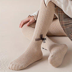 Cartoon Knit Pantyhose with Bow - Girls Leggings