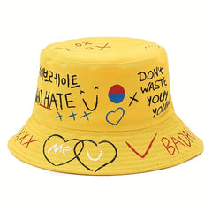 Graffiti Print Bucket Hat for Couples
