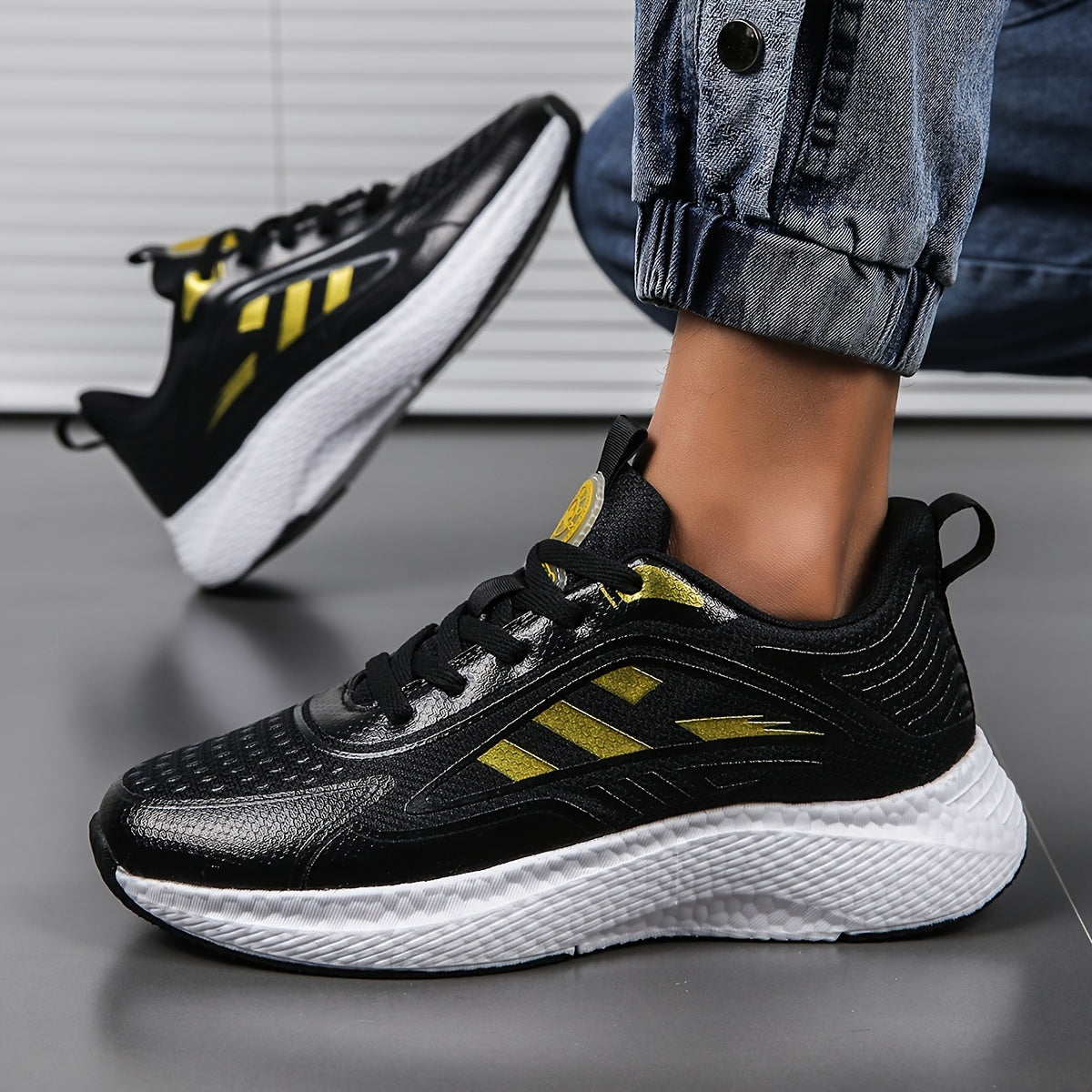 Thick Sole Running Shoes Shock Absorption Outdoor Sneakers
