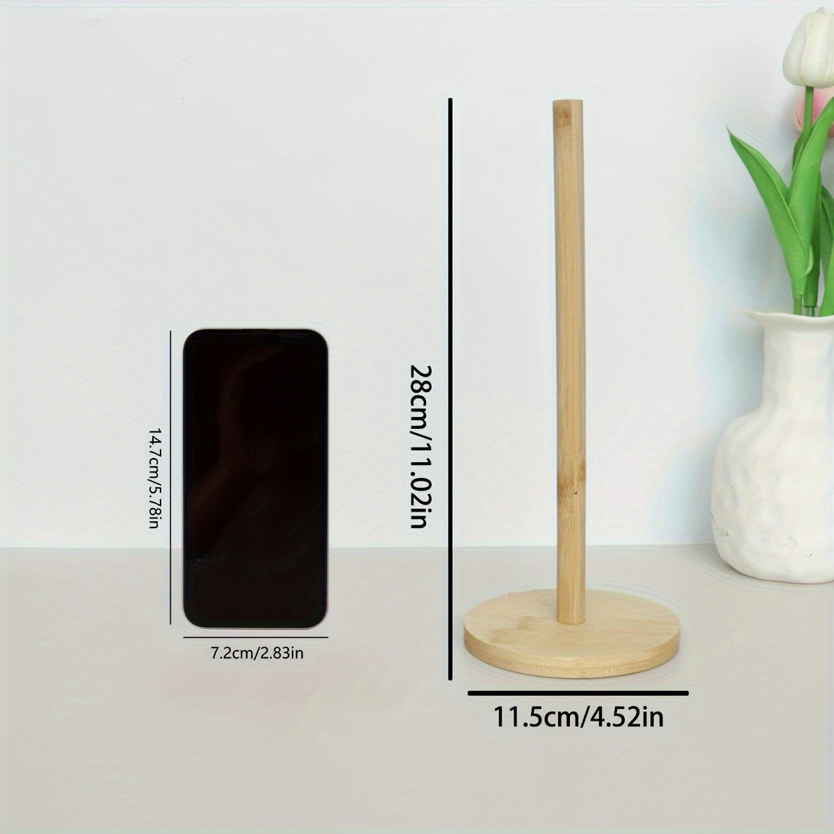 Bamboo Kitchen Paper Towel Holder Lazy Rag Storage Shelf