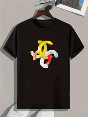Symbol Pattern Print Men's Sports T-shirt Graphic Tee Men's Summer Outdoor
