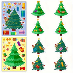 Cartoon Santa Claus Tree Stickers Christmas Decorations Window Glass