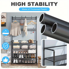 Standing Floor Coat Rack Shoes Rack Storage Rack Garment Rack