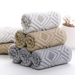 2pcs Rhombus Hand Towels Set Soft Absorbent Decorative Cotton