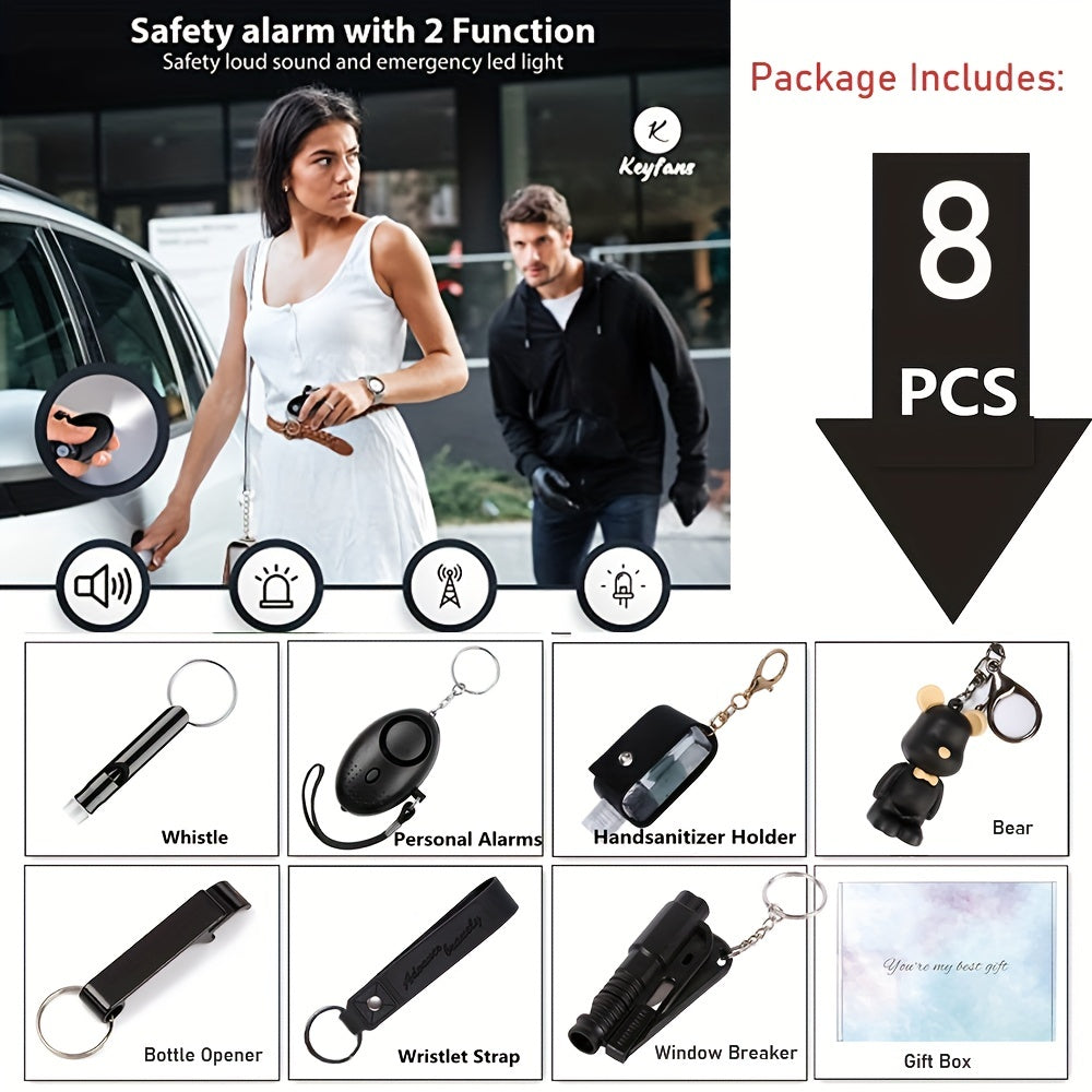 Women's Self Defense Keychain Set with Personal Alarm, Window Breaker
