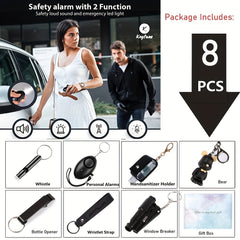 Women's Self Defense Keychain Set with Personal Alarm, Window Breaker