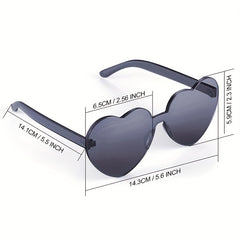 Heart Sunglasses For Women Men Jelly One piece Party Travel Sun Shades