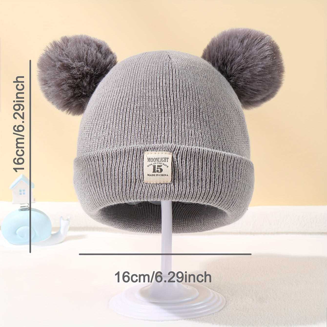 Baby Warm Knitted Hat Double Ball Boys Girls