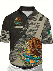 Eagle Camo Men's Polo Shirt Golf Tennis Casual Fit