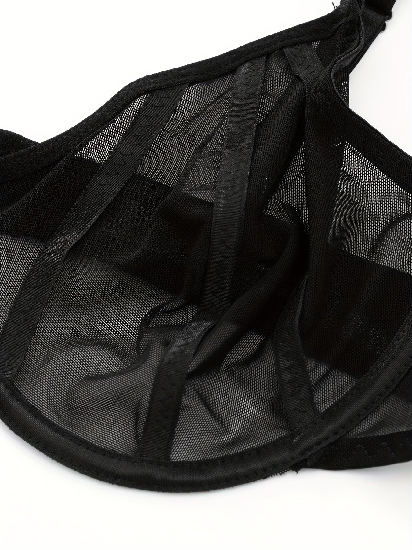 Sexy Striped Mesh Non Padded Underwire Bra
