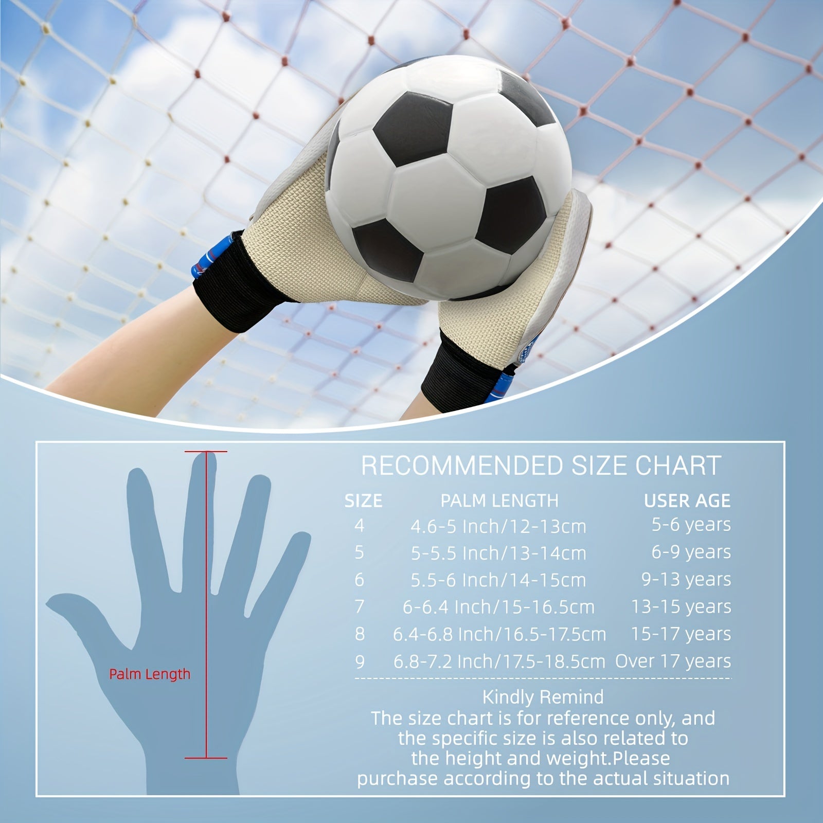 Youth Soccer Goalkeeper Gloves | Double Protection Anti Slip Grip