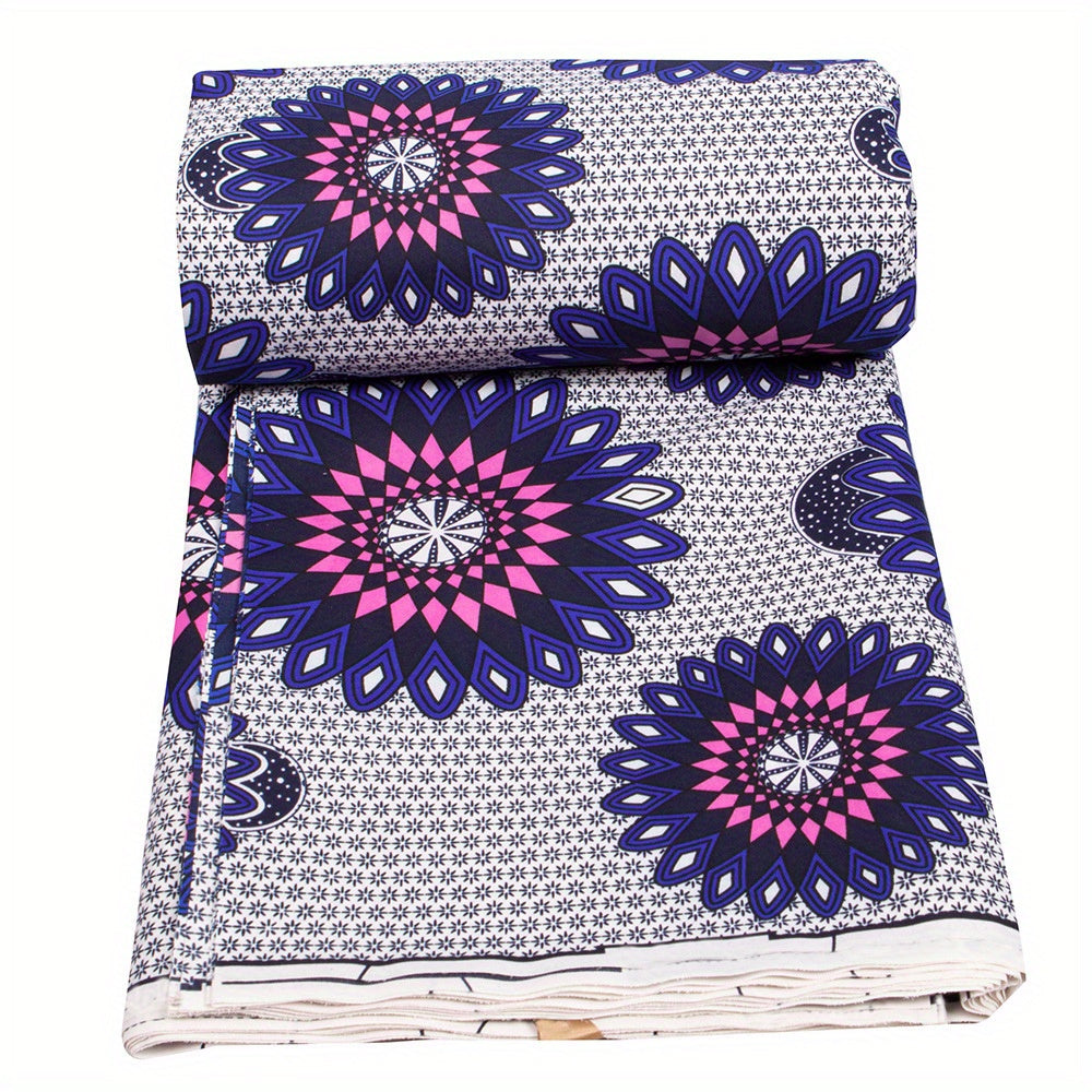 African Floral Polyester Fabric for Sewing