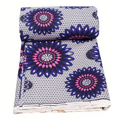 African Floral Polyester Fabric for Sewing
