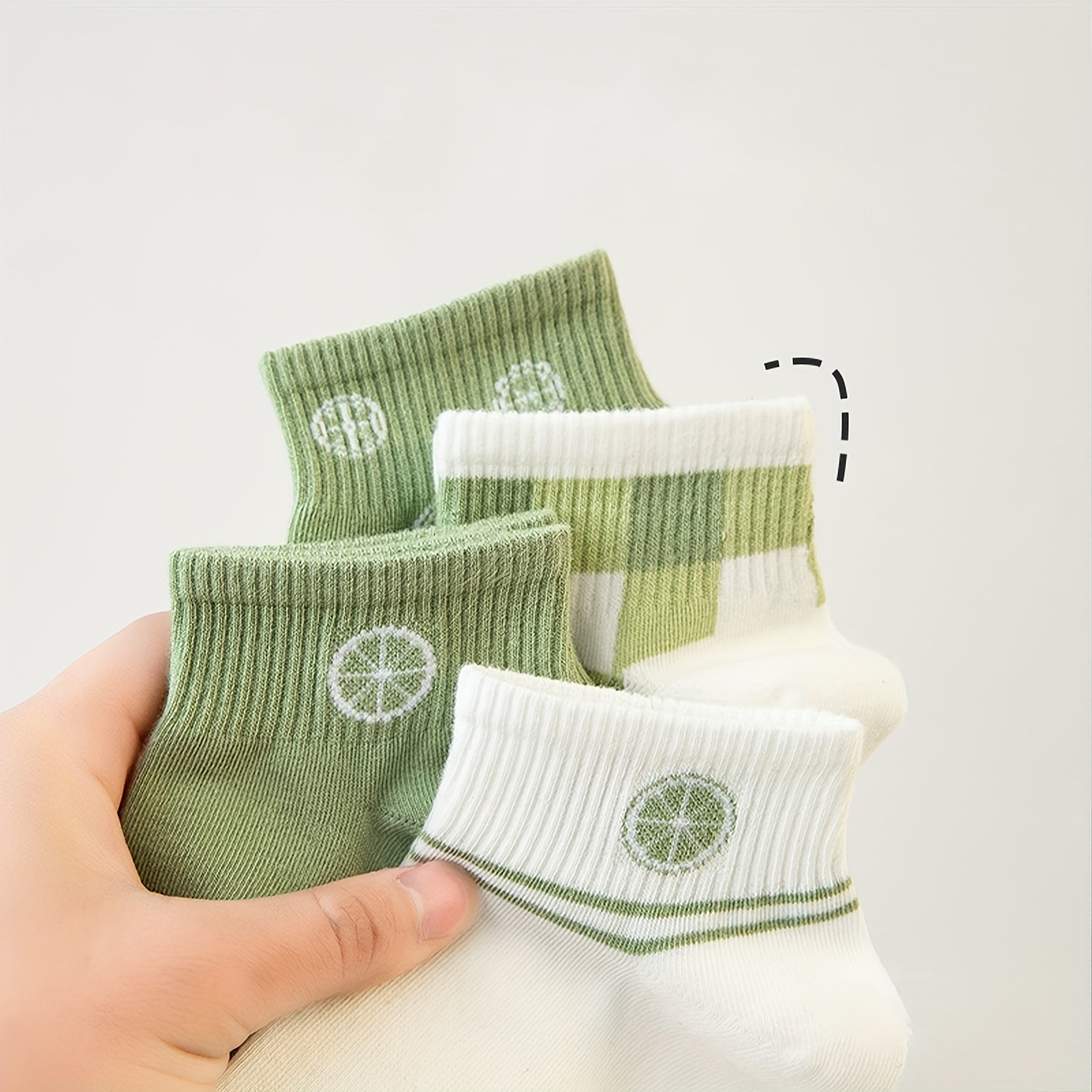 Girls Cartoon Fruit Pattern Socks Breathable Comfy Short Socks