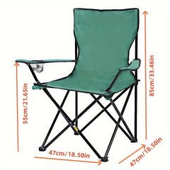 Portable Folding Chair With Armrest for Outdoor Camping Beach Fishing