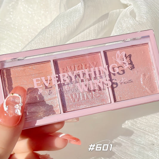 3 Colors Blush Palette Natural Nude Rouge Highlighting Contouring