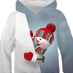 Kids 3D Christmas Snowman Hoodie Sweatshirt
