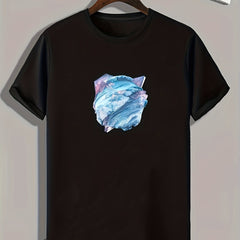 Abstract Pattern Men's Comfy T shirt Active Slightly Stretch Tee