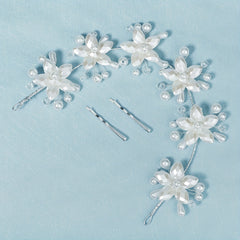Bridal Headpiece Faux Pearl Flower Hair Accessories