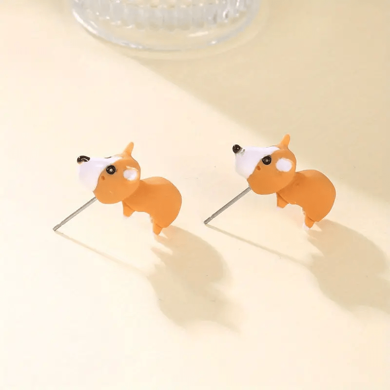 Animal Cartoon Stud Earrings Funny Bite Ear Piercing Jewelry