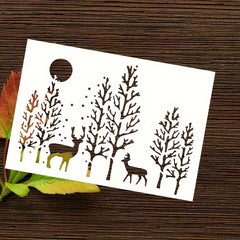 1pc Christmas Deer Stencil for DIY Painting on Fabric Board Glass