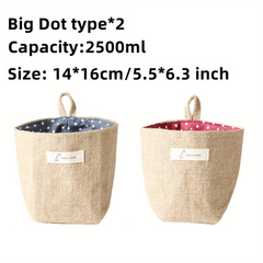 Cotton Linen Flower Pot Small Hemp Bag Hanging Bag Storage Organizer