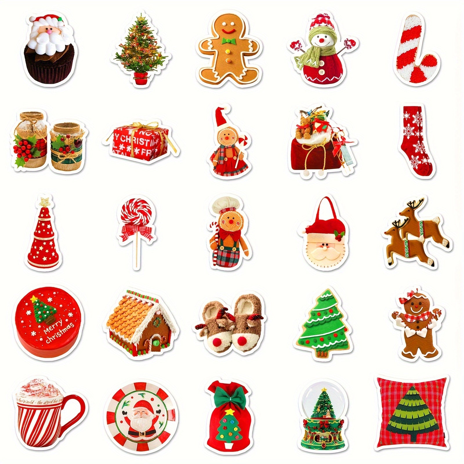 50pcs Christmas Style Party Decoration Stickers Waterproof Stickers