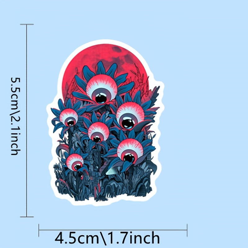 60pcs Horror Eyeball Doodle Stickers Waterproof DIY Creative Toy