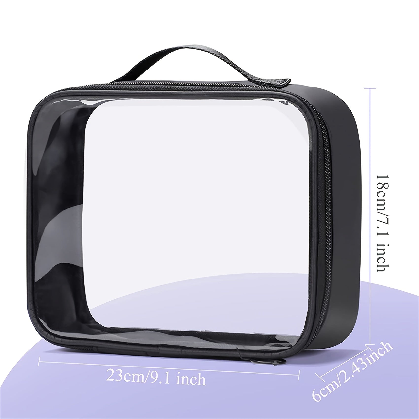 Clear PVC Cosmetic Bag Zipper Makeup Organizer Toiletry Travel Case