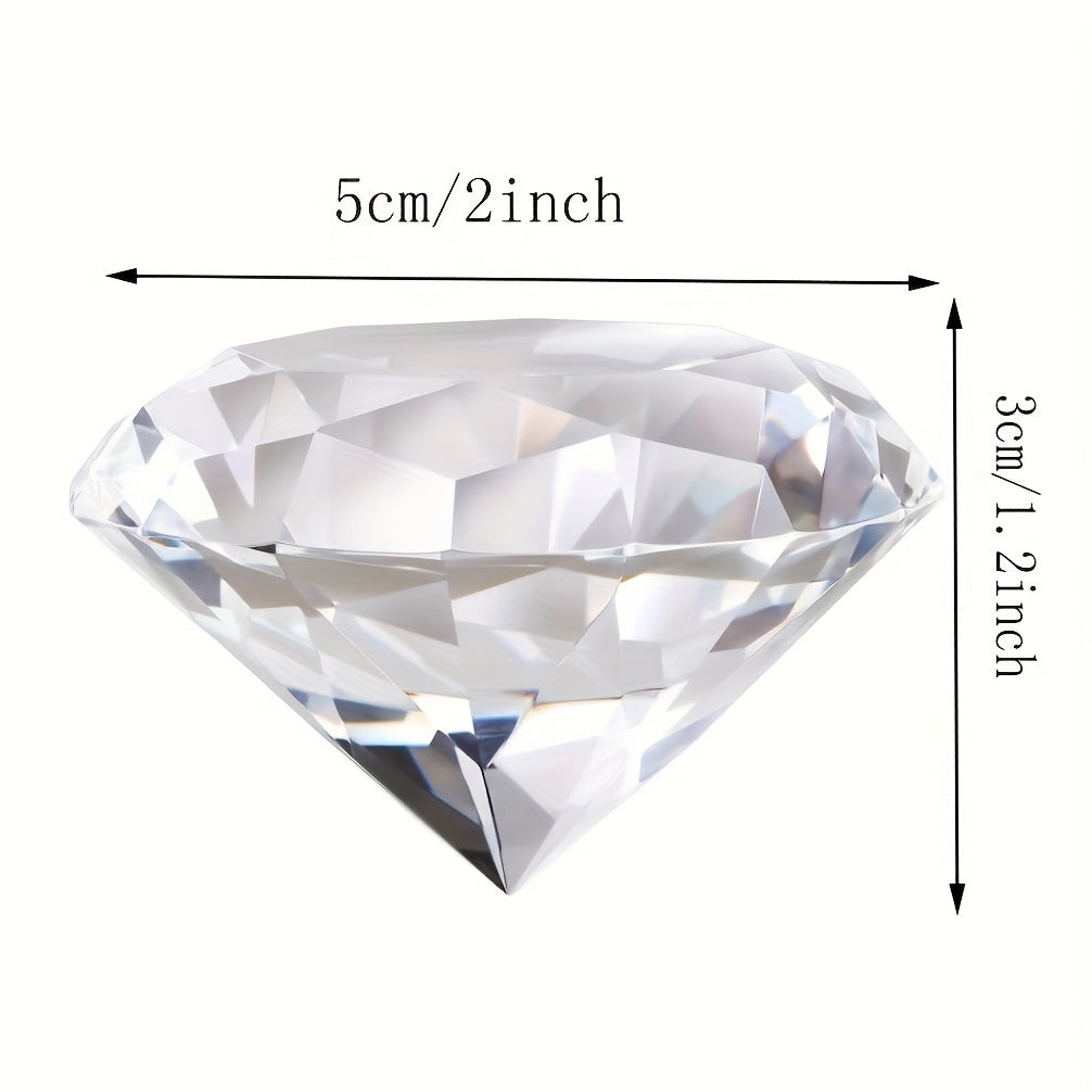 Crystal Faceted Diamond Paperweight Wedding Favor Decor