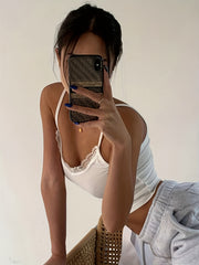 Lace Cami Top Sexy V Neck Slim Fit Sleeveless Top Women's Lingerie
