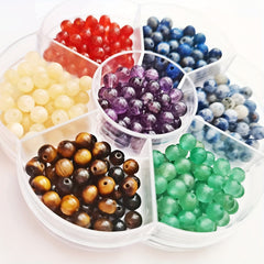100pcs 7 Chakra Natural Stone Beads Crystal Energy Healing DIY Jewelry Making