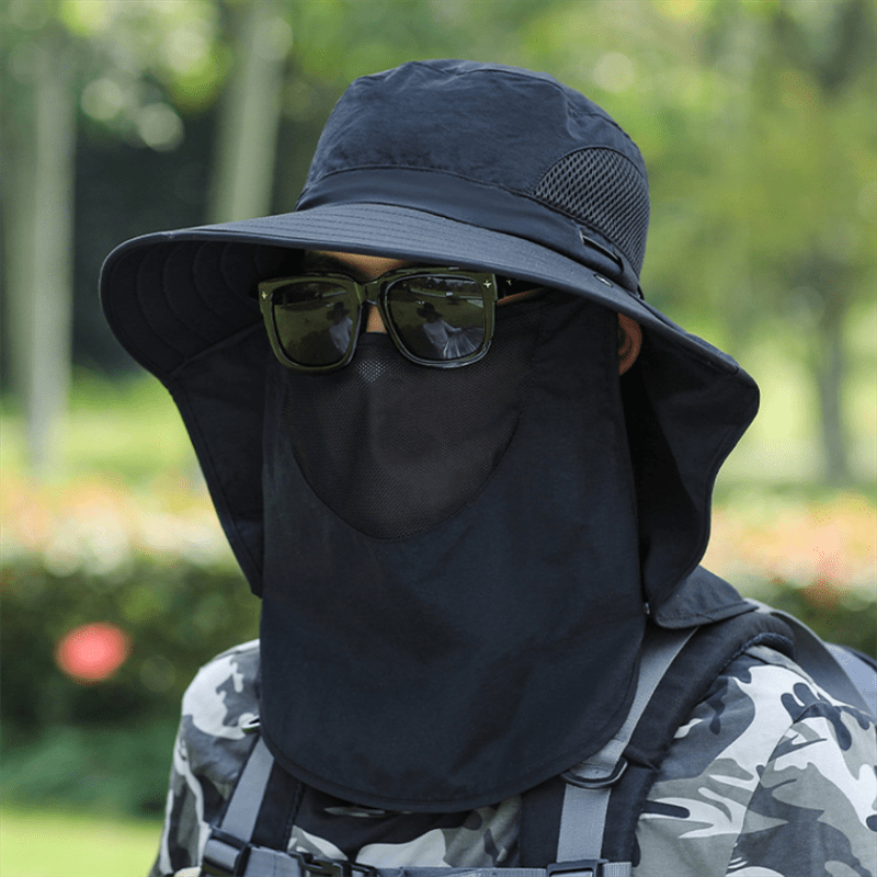 Breathable Sun Hat with Waterproof Wide Brim for Fishing