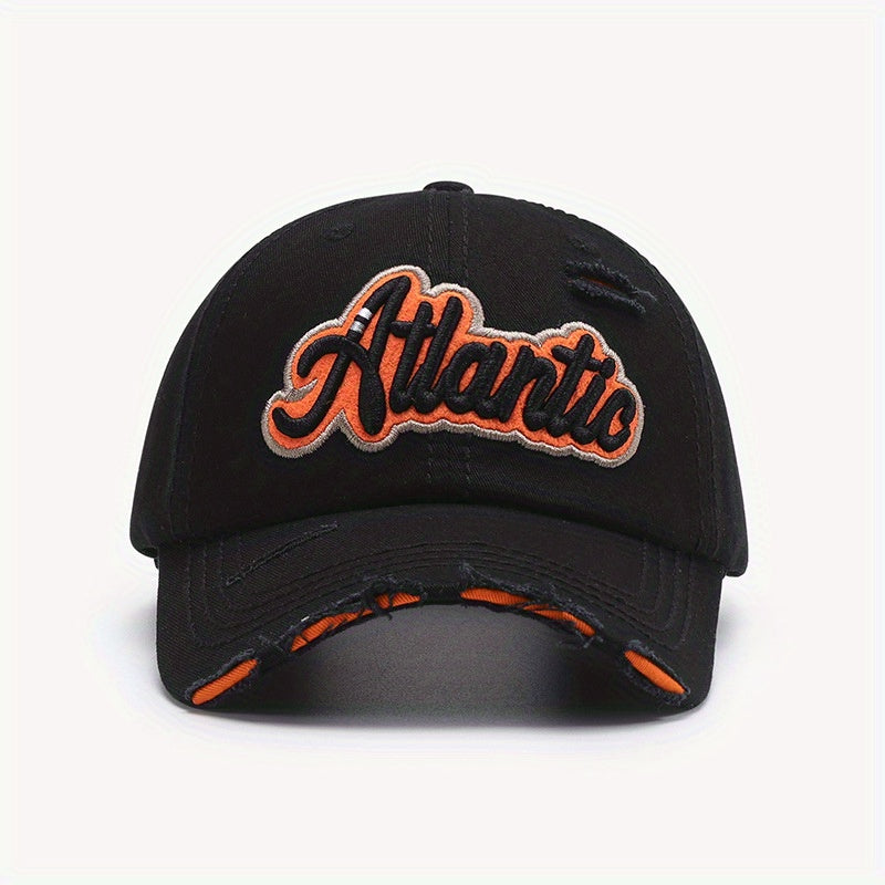 Baseball Cap Outdoor Curved Brim Embroidered Hat Washed Sunscreen Peak Cap