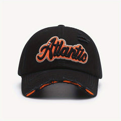 Baseball Cap Outdoor Curved Brim Embroidered Hat Washed Sunscreen Peak Cap