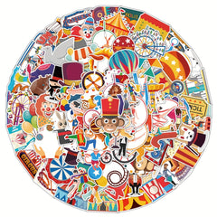Circus Graffiti Sticker Pack for Phones Water Bottles Computers