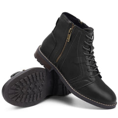 Men's Casual Ankle Motorcycle Boots Side Zip Work Shoes